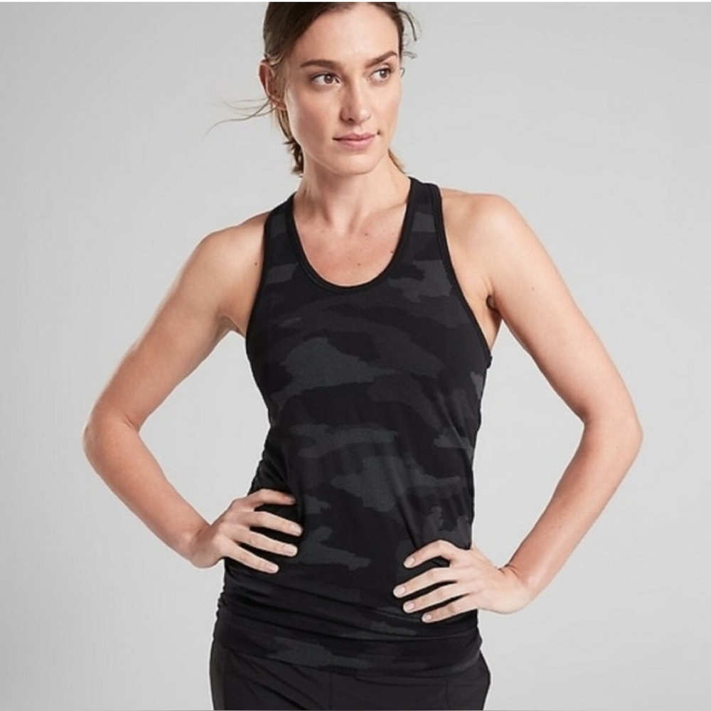 Athleta Speedlight Camo Tank Black
